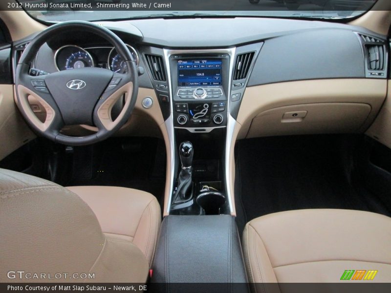 Shimmering White / Camel 2012 Hyundai Sonata Limited