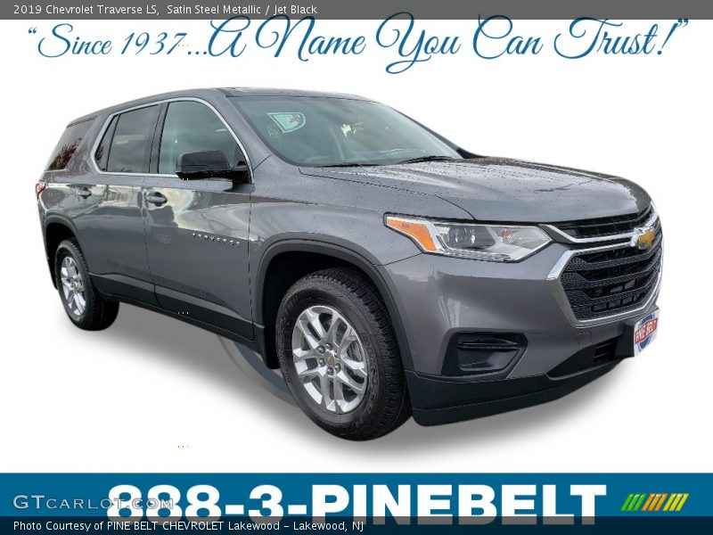 Satin Steel Metallic / Jet Black 2019 Chevrolet Traverse LS