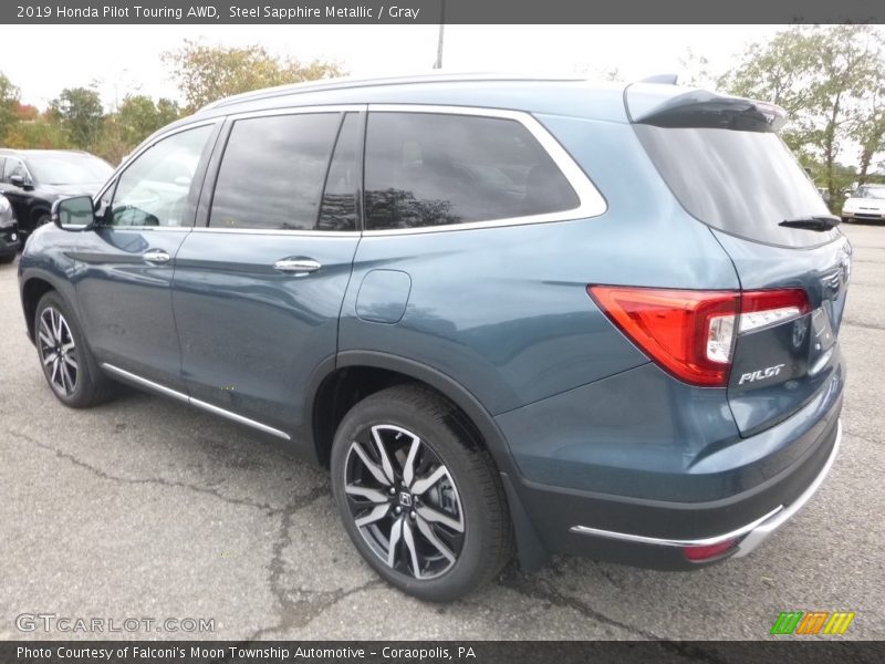 Steel Sapphire Metallic / Gray 2019 Honda Pilot Touring AWD