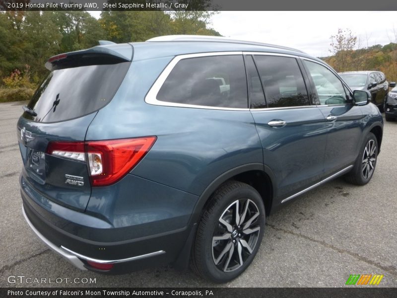 Steel Sapphire Metallic / Gray 2019 Honda Pilot Touring AWD