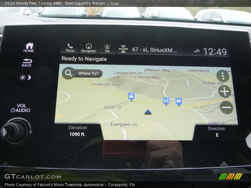 Navigation of 2019 Pilot Touring AWD