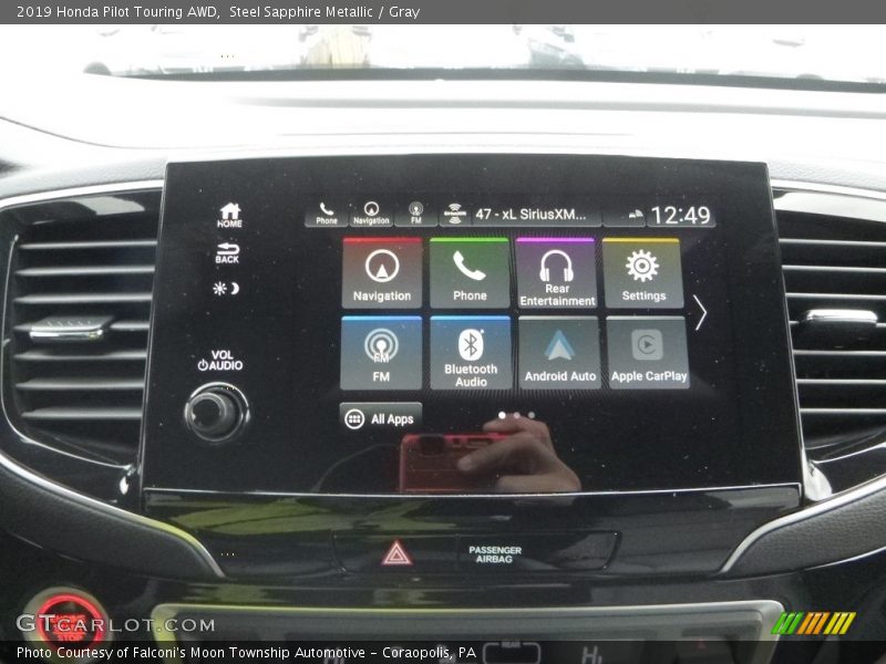Steel Sapphire Metallic / Gray 2019 Honda Pilot Touring AWD