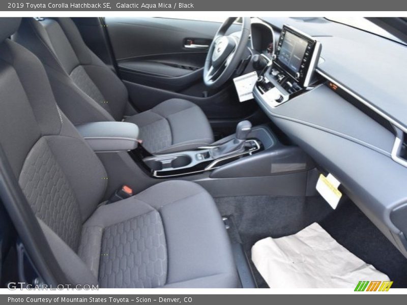 Galactic Aqua Mica / Black 2019 Toyota Corolla Hatchback SE