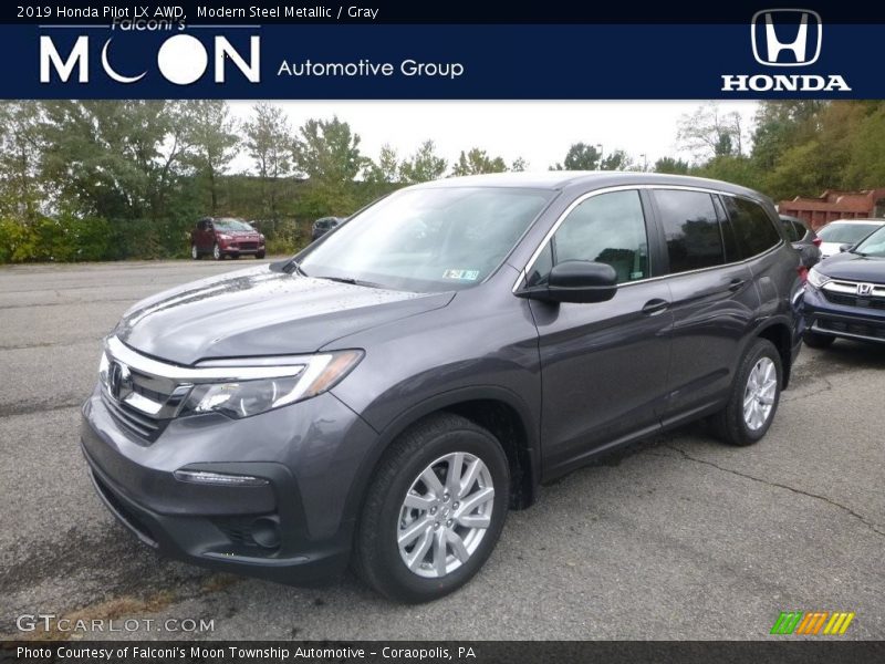 Modern Steel Metallic / Gray 2019 Honda Pilot LX AWD