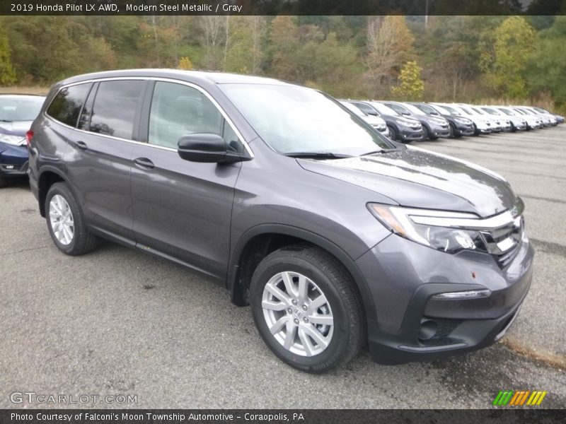 Modern Steel Metallic / Gray 2019 Honda Pilot LX AWD