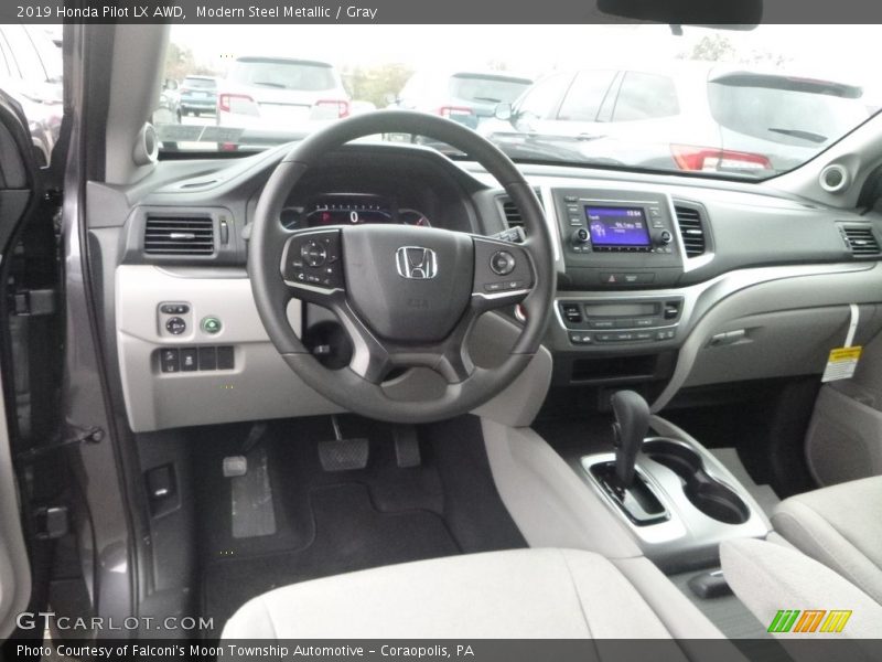 Modern Steel Metallic / Gray 2019 Honda Pilot LX AWD
