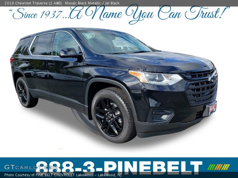 Mosaic Black Metallic / Jet Black 2019 Chevrolet Traverse LS AWD