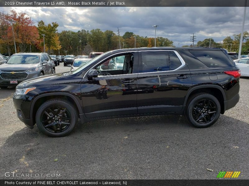 Mosaic Black Metallic / Jet Black 2019 Chevrolet Traverse LS AWD