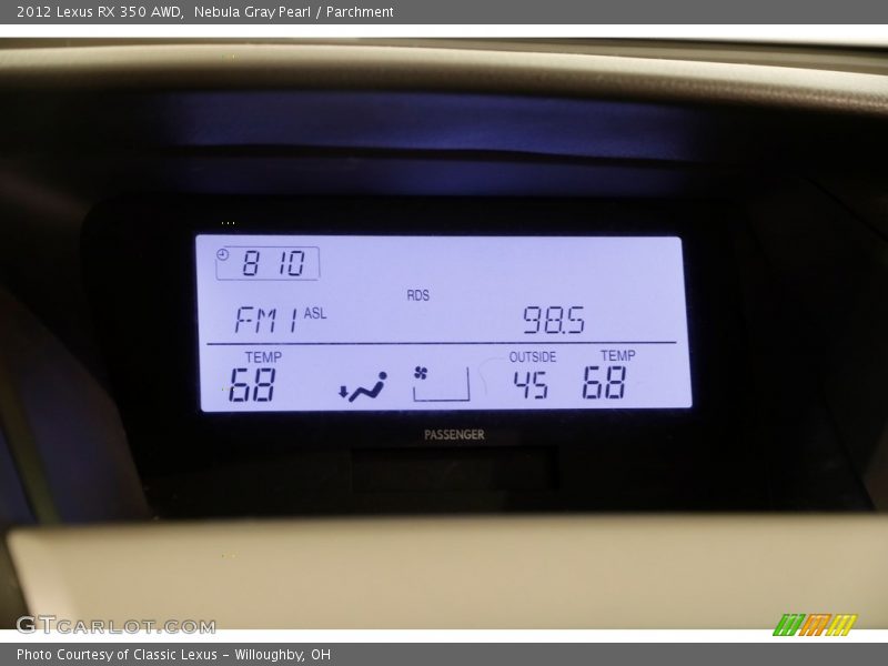 Nebula Gray Pearl / Parchment 2012 Lexus RX 350 AWD