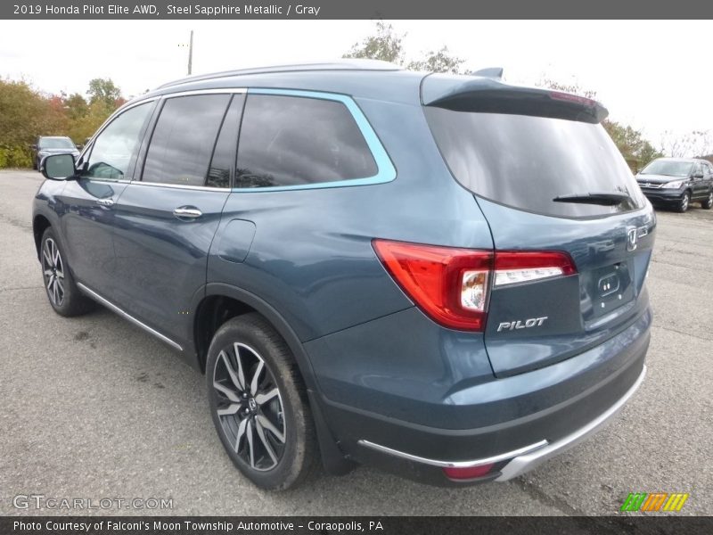 Steel Sapphire Metallic / Gray 2019 Honda Pilot Elite AWD