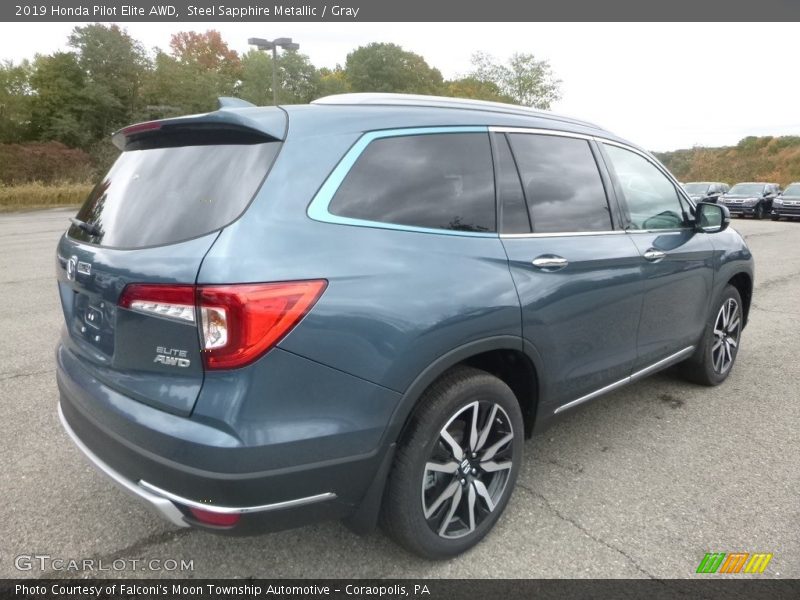 Steel Sapphire Metallic / Gray 2019 Honda Pilot Elite AWD