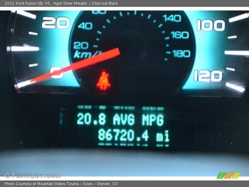 Ingot Silver Metallic / Charcoal Black 2012 Ford Fusion SEL V6