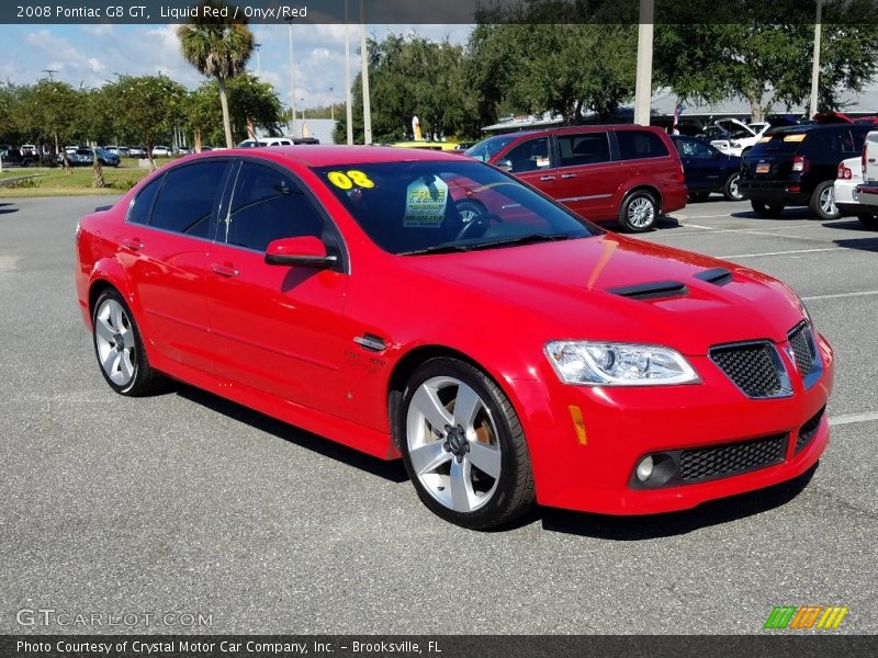 Liquid Red / Onyx/Red 2008 Pontiac G8 GT