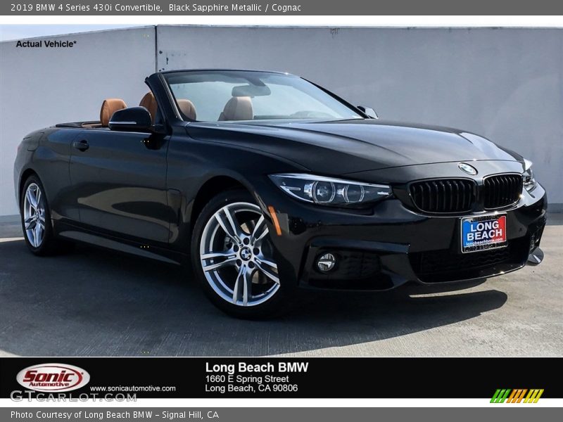 Black Sapphire Metallic / Cognac 2019 BMW 4 Series 430i Convertible