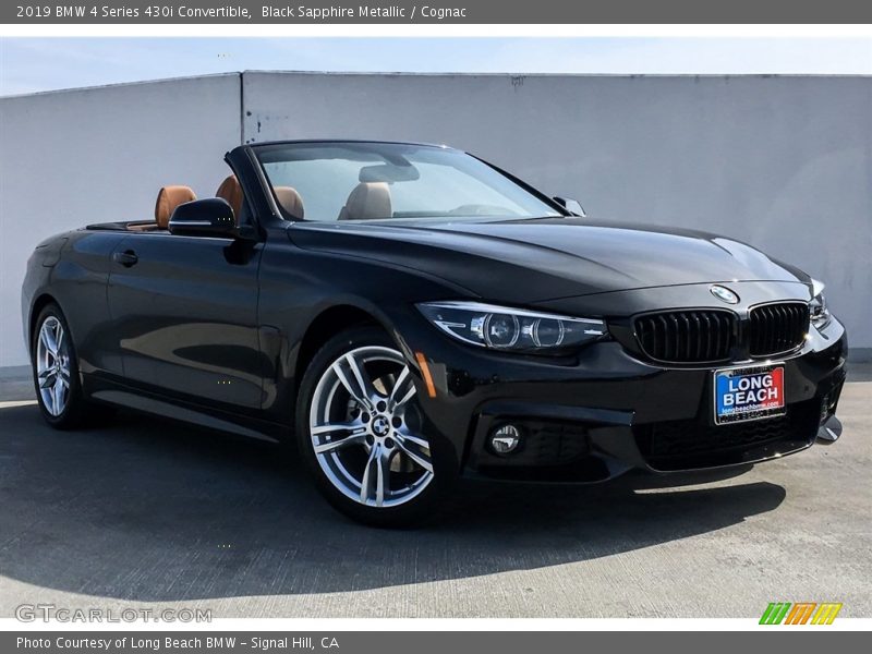 Black Sapphire Metallic / Cognac 2019 BMW 4 Series 430i Convertible