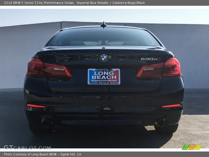 Imperial Blue Metallic / Canberra Beige/Black 2019 BMW 5 Series 530e iPerformance Sedan