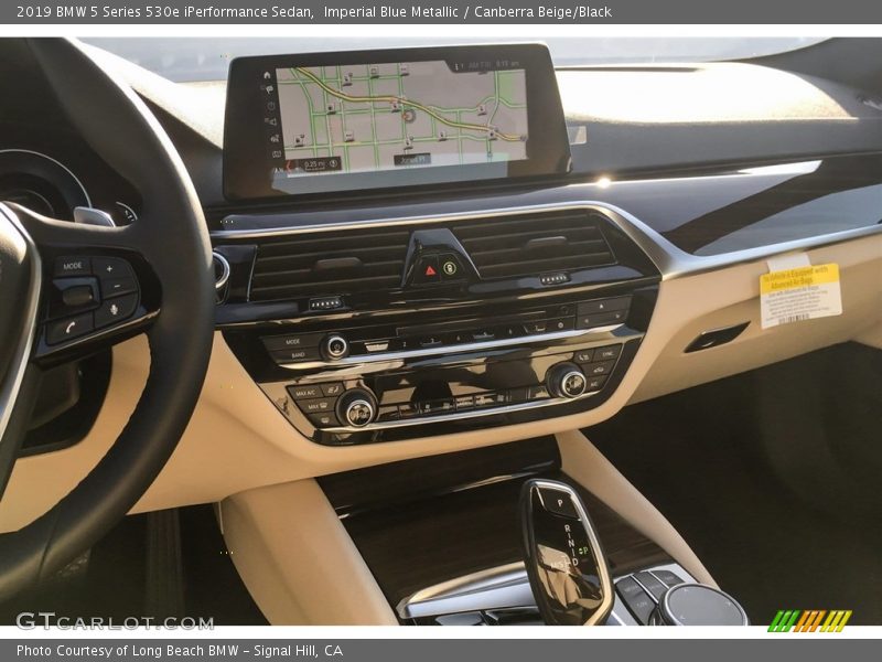 Imperial Blue Metallic / Canberra Beige/Black 2019 BMW 5 Series 530e iPerformance Sedan