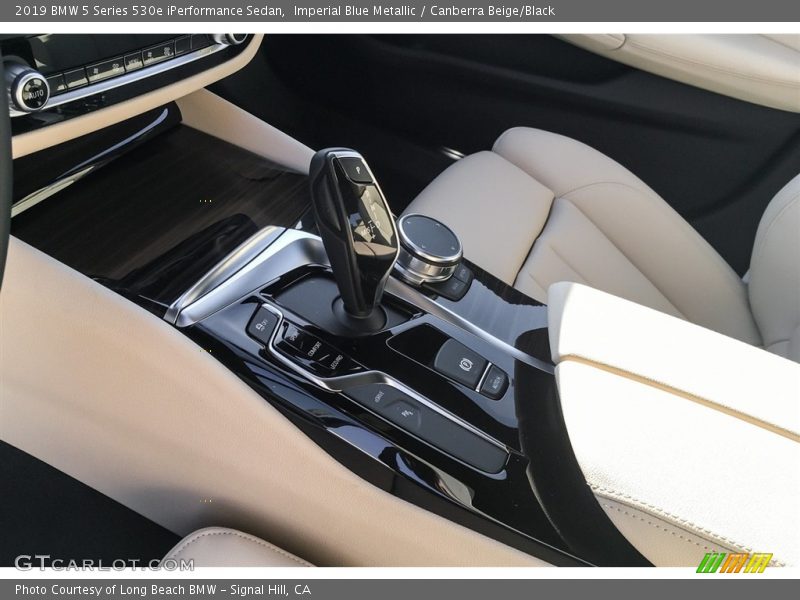 Imperial Blue Metallic / Canberra Beige/Black 2019 BMW 5 Series 530e iPerformance Sedan