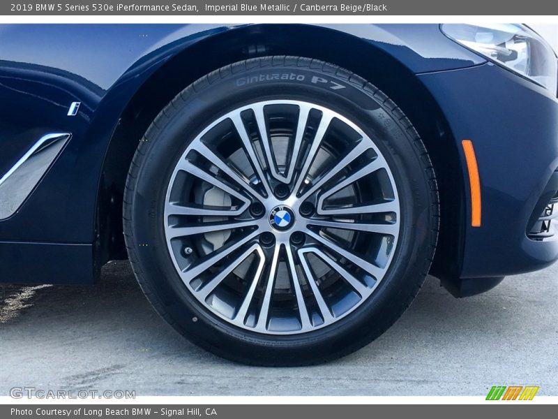 Imperial Blue Metallic / Canberra Beige/Black 2019 BMW 5 Series 530e iPerformance Sedan