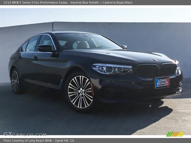 Imperial Blue Metallic / Canberra Beige/Black 2019 BMW 5 Series 530e iPerformance Sedan