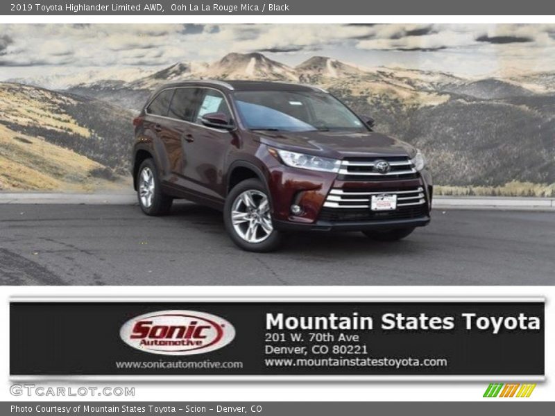 Ooh La La Rouge Mica / Black 2019 Toyota Highlander Limited AWD