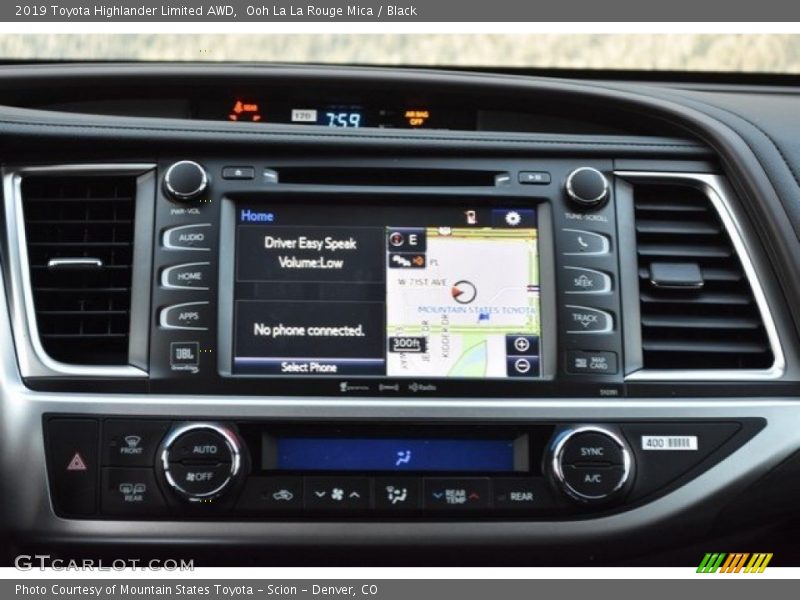 Controls of 2019 Highlander Limited AWD