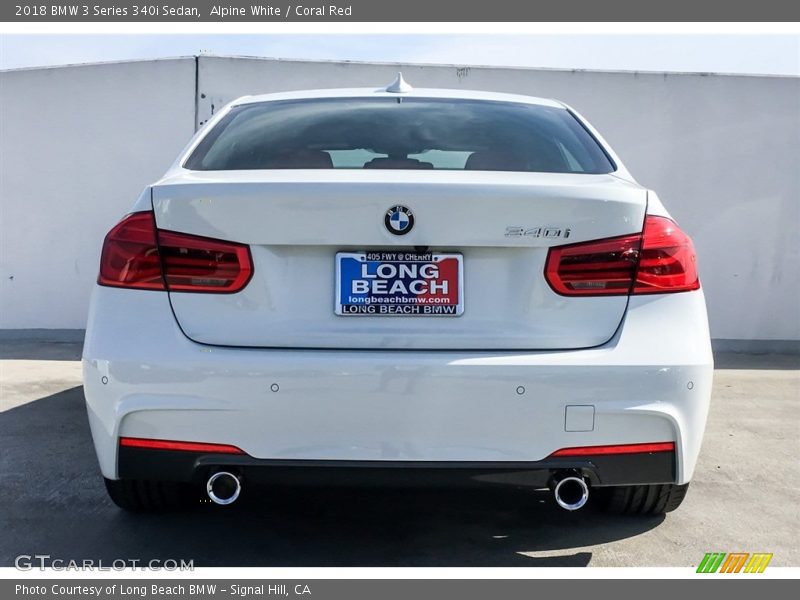 Alpine White / Coral Red 2018 BMW 3 Series 340i Sedan