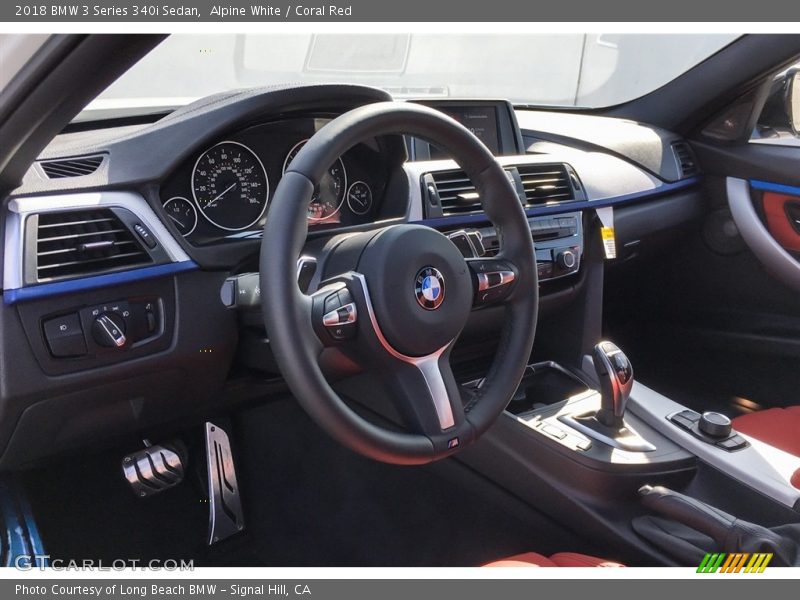 Alpine White / Coral Red 2018 BMW 3 Series 340i Sedan