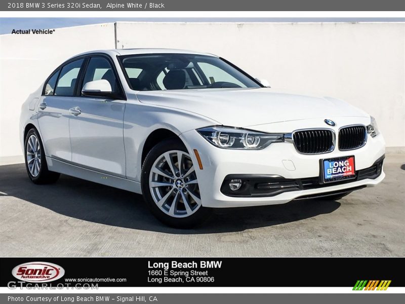 Alpine White / Black 2018 BMW 3 Series 320i Sedan