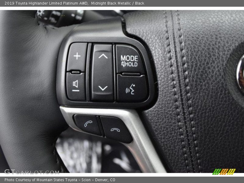 Midnight Black Metallic / Black 2019 Toyota Highlander Limited Platinum AWD