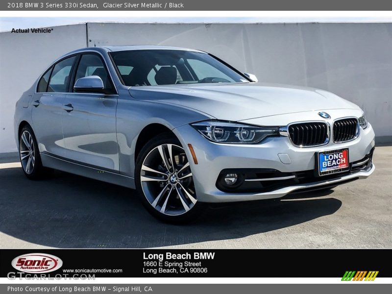 Glacier Silver Metallic / Black 2018 BMW 3 Series 330i Sedan