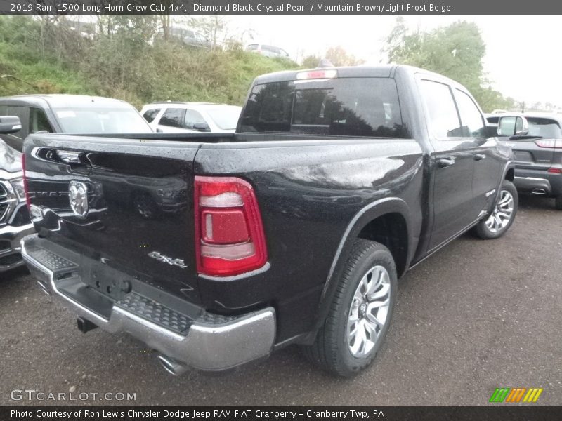 Diamond Black Crystal Pearl / Mountain Brown/Light Frost Beige 2019 Ram 1500 Long Horn Crew Cab 4x4