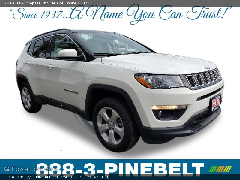 White / Black 2019 Jeep Compass Latitude 4x4