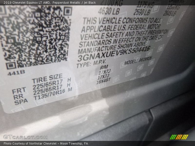 Pepperdust Metallic / Jet Black 2019 Chevrolet Equinox LT AWD