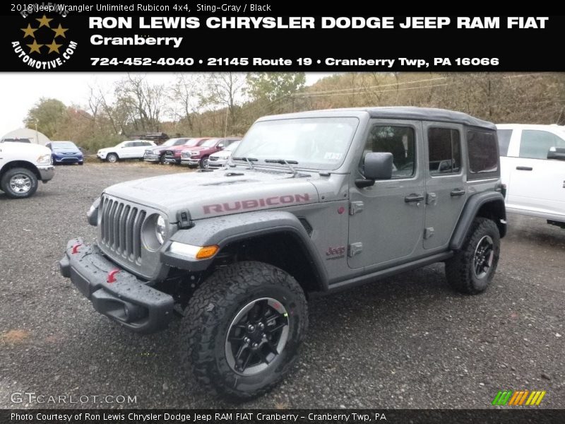 Sting-Gray / Black 2018 Jeep Wrangler Unlimited Rubicon 4x4