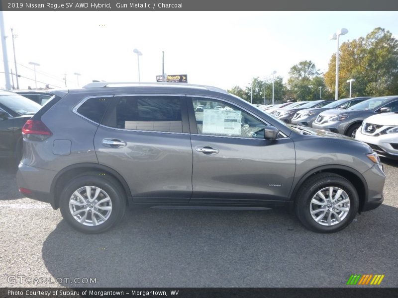 Gun Metallic / Charcoal 2019 Nissan Rogue SV AWD Hybrid