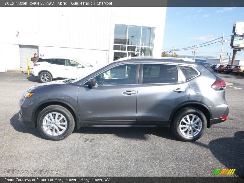 Gun Metallic / Charcoal 2019 Nissan Rogue SV AWD Hybrid