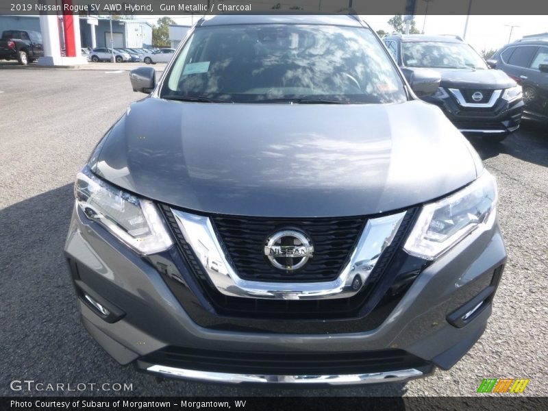Gun Metallic / Charcoal 2019 Nissan Rogue SV AWD Hybrid