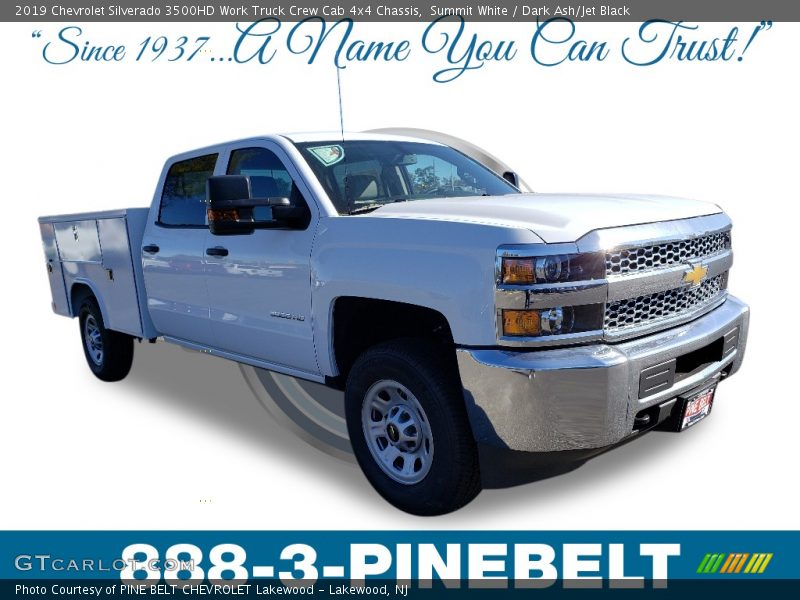 Summit White / Dark Ash/Jet Black 2019 Chevrolet Silverado 3500HD Work Truck Crew Cab 4x4 Chassis
