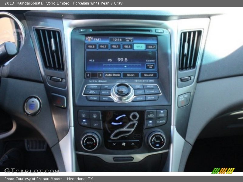 Porcelain White Pearl / Gray 2013 Hyundai Sonata Hybrid Limited