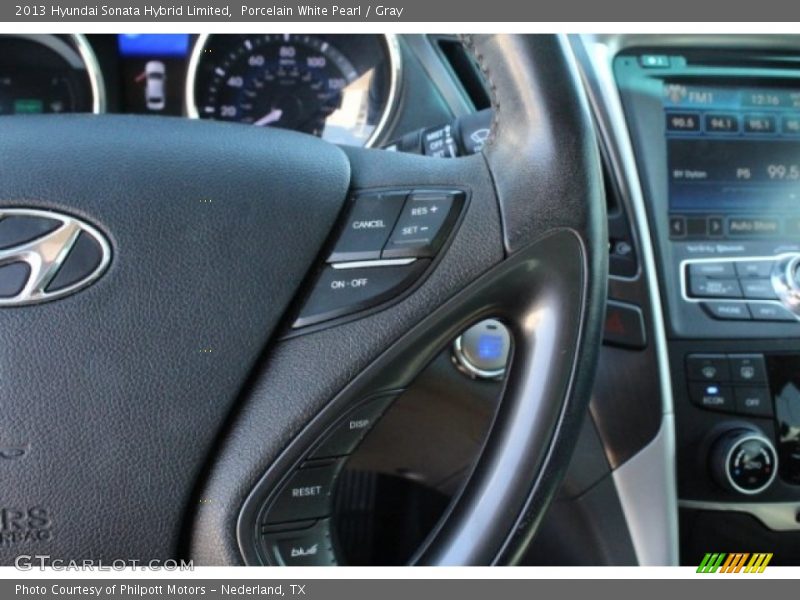 Porcelain White Pearl / Gray 2013 Hyundai Sonata Hybrid Limited