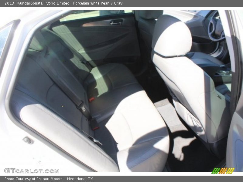 Porcelain White Pearl / Gray 2013 Hyundai Sonata Hybrid Limited