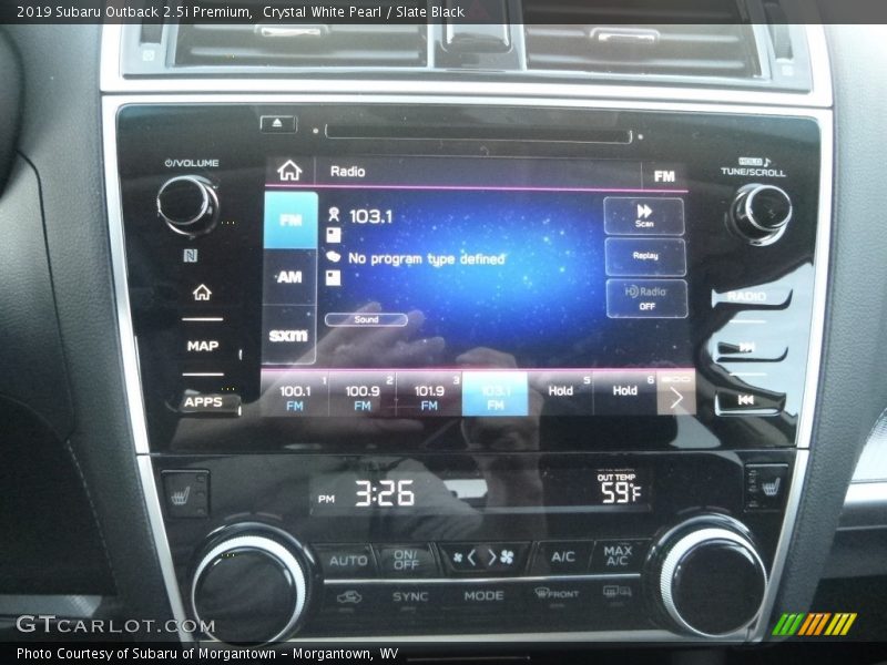 Crystal White Pearl / Slate Black 2019 Subaru Outback 2.5i Premium