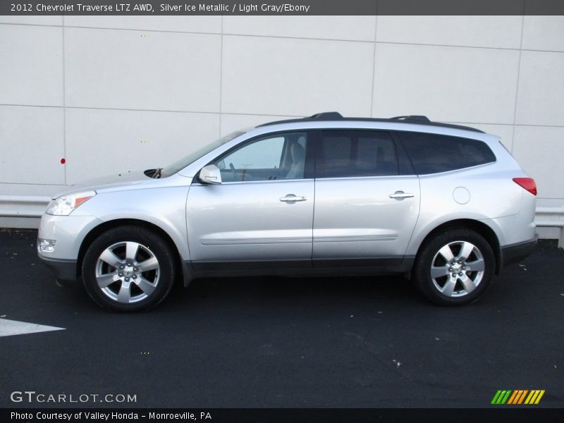Silver Ice Metallic / Light Gray/Ebony 2012 Chevrolet Traverse LTZ AWD