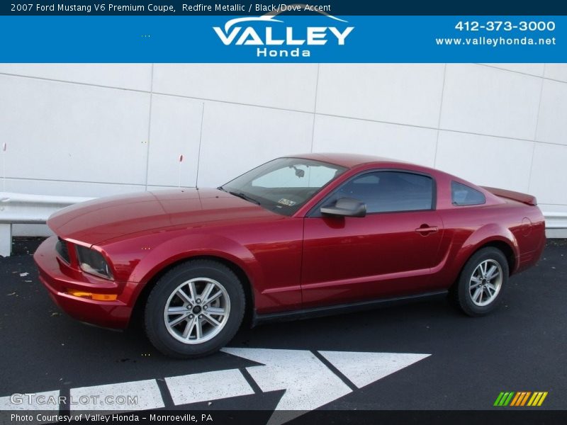 Redfire Metallic / Black/Dove Accent 2007 Ford Mustang V6 Premium Coupe