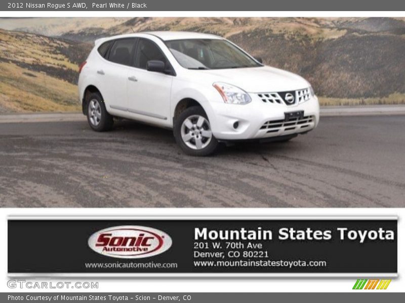 Pearl White / Black 2012 Nissan Rogue S AWD