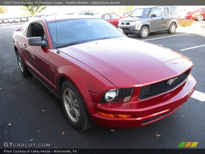 Redfire Metallic / Black/Dove Accent 2007 Ford Mustang V6 Premium Coupe