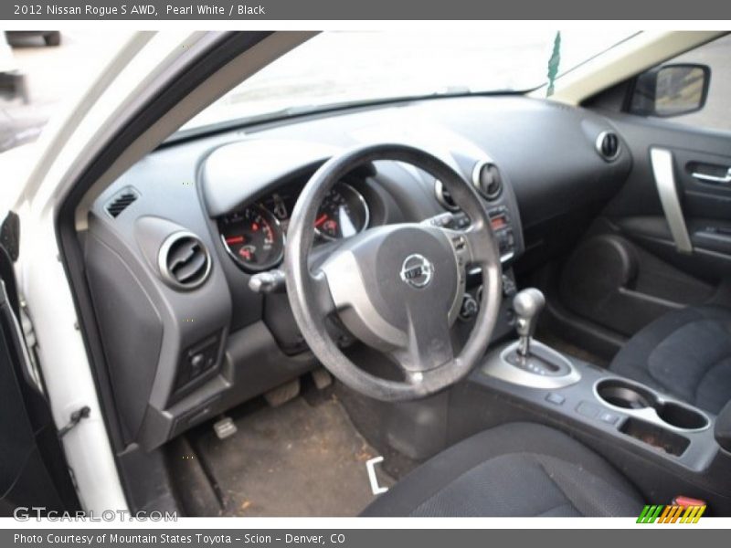 Pearl White / Black 2012 Nissan Rogue S AWD