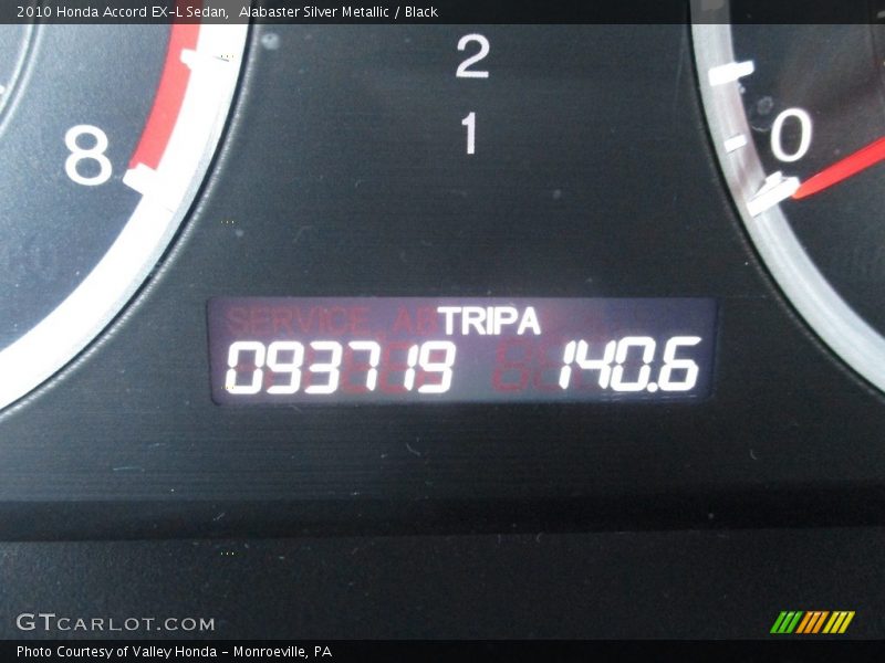 Alabaster Silver Metallic / Black 2010 Honda Accord EX-L Sedan