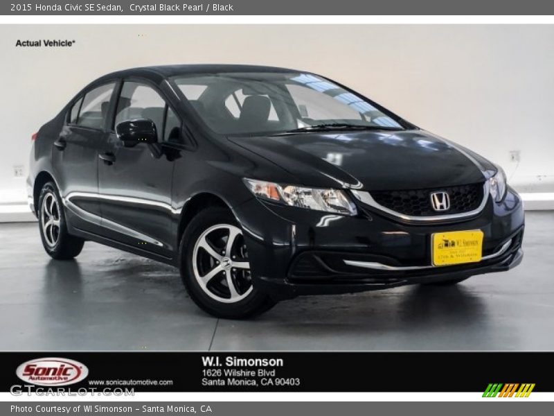 Crystal Black Pearl / Black 2015 Honda Civic SE Sedan